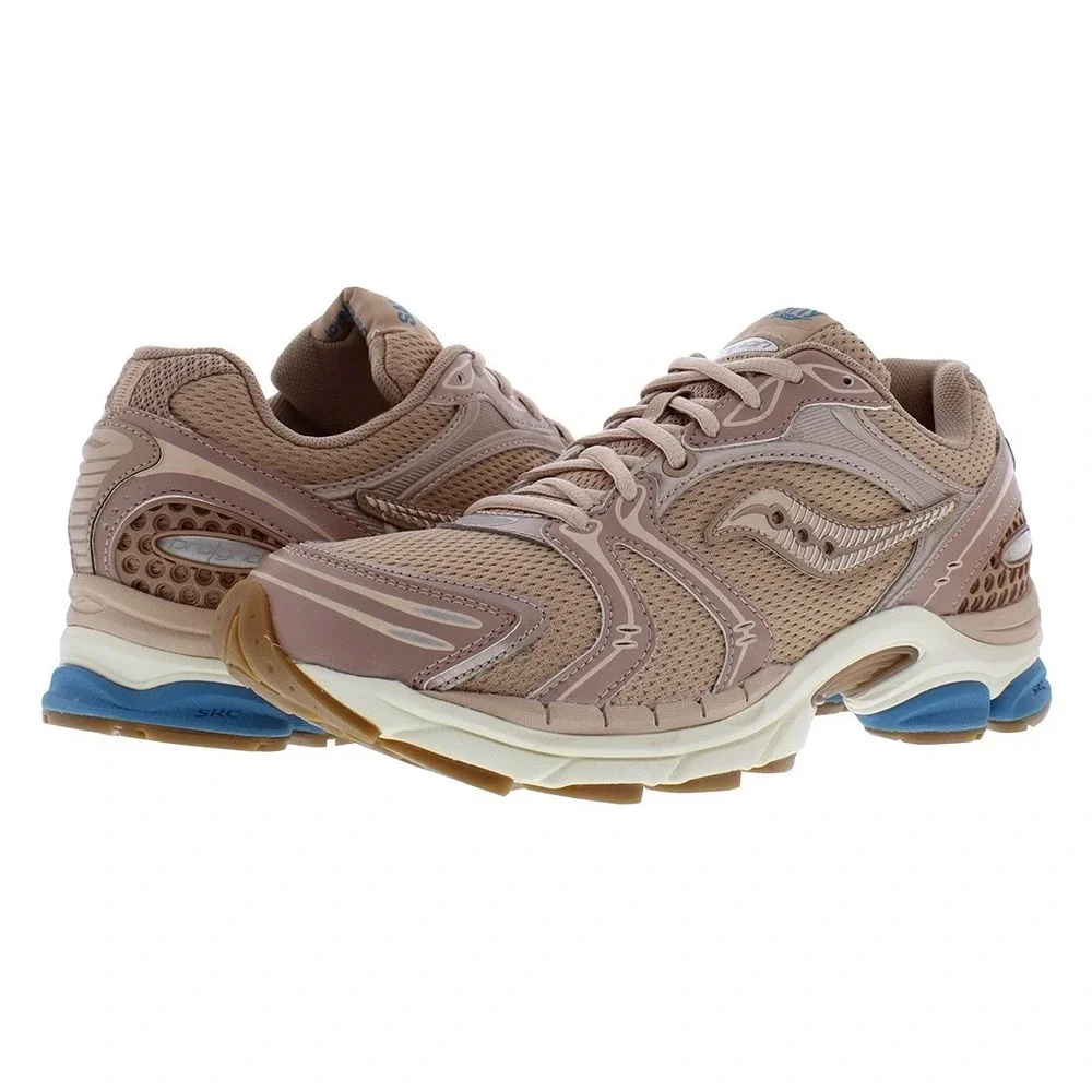 Saucony Progrid Triumph 4 Mens Size 12 Running Shoes Tan/Royal Sneakers S70805-3